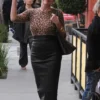 SHARON STONE LEATHER SKIRT BLACK