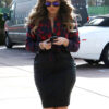 KHLOE KARADARSHIAN LEATHER SKIRT