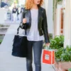 LILY JAMES LEATHER JACKET