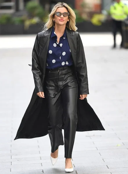ASHLEY ROBERTS LEATHER LONG COAT