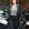 JENNIFER LOPEZ SHADES OF BLUE LEATHER JACKET