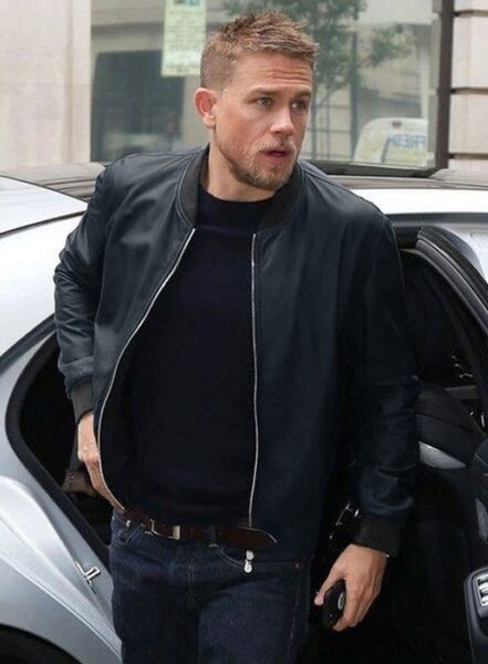 CHARLIE HUNNAM LEATHER JACKET BLACK