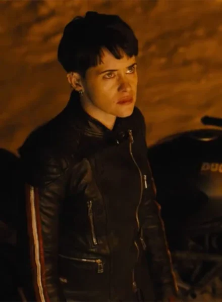 CLAIRE FOY THE GIRL IN THE SPIDER'S WEB LEATHER JACKET
