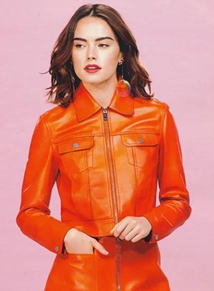 DAISY RIDLEY LEATHER JACKET