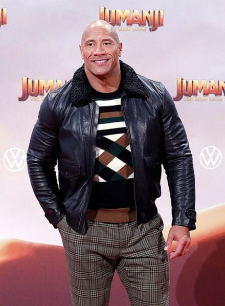DWAYNE JOHNSON LEATHER JACKET BLACK
