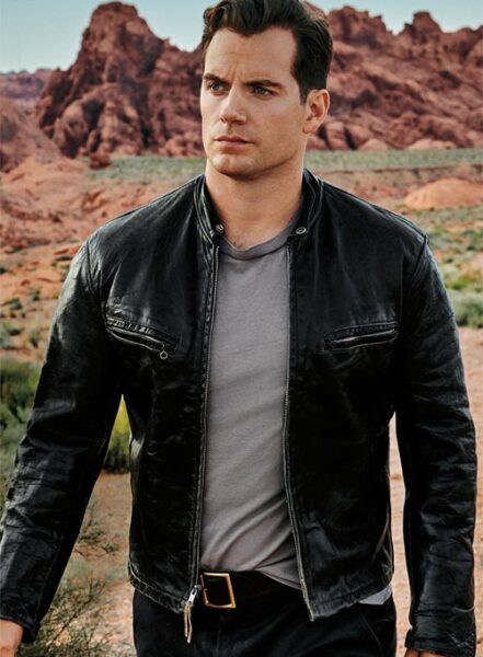 HENRY CAVILL LEATHER JACKET BLACK