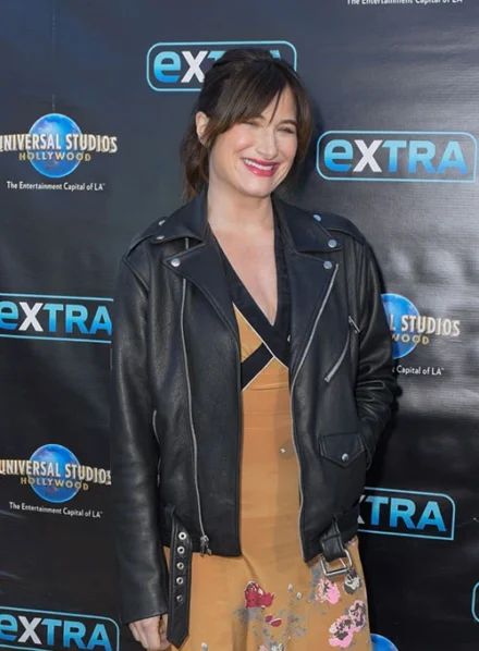 KATHRYN HAHN LEATHER JACKET