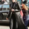 KENDALL JENNER LEATHER LONG COAT