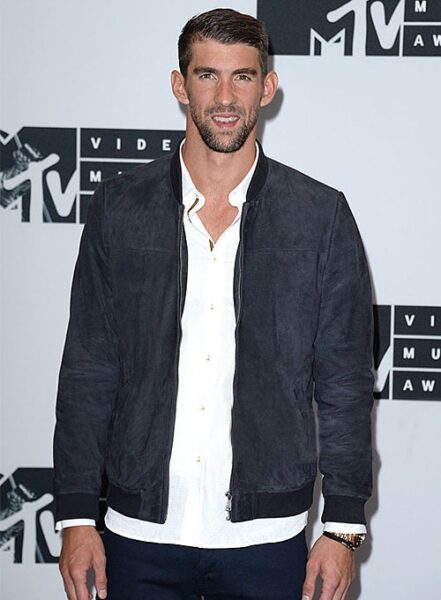 MICHAEL PHELPS MTV VIDEO MUSIC AWARDS LEATHER JACKET