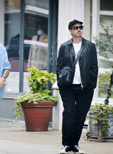 ROBERT DOWNEY JR. LEATHER JACKET BLACK