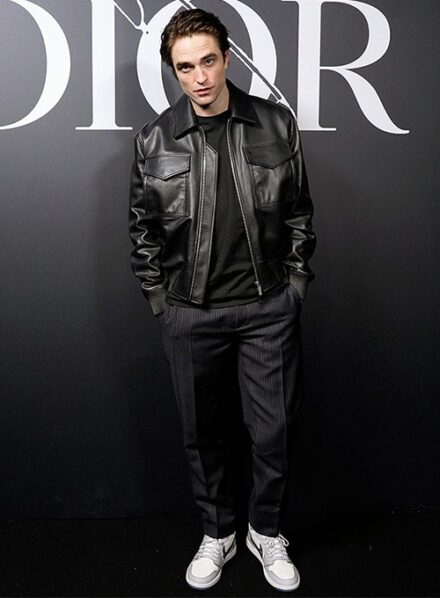 ROBERT PATTINSON 2020 PARIS FASHION SHOW LEATHER JACKET