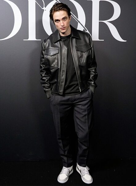 ROBERT PATTINSON 2020 PARIS FASHION SHOW LEATHER JACKET