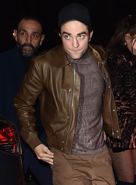 ROBERT PATTINSON LEATHER JACKET BROWN