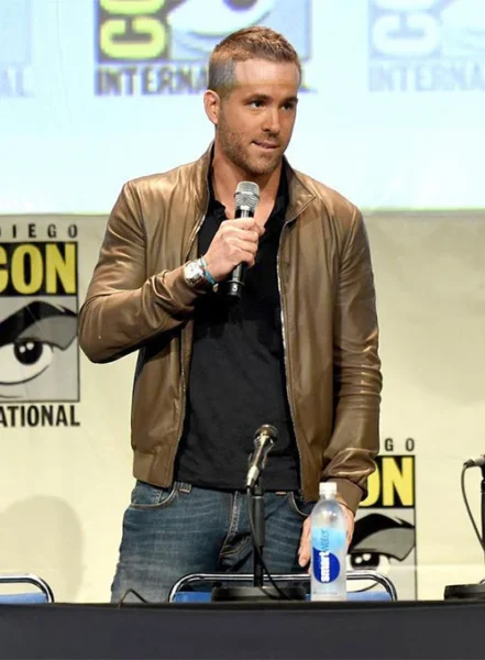 RYAN REYNOLDS LEATHER JACKET GREEN