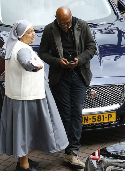 SAMUEL JACKSON THE HITMANS WIFES BODYGUARD LEATHER BLAZER