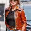 SELENA GOMEZ COACH SS18 LEATHER JACKET