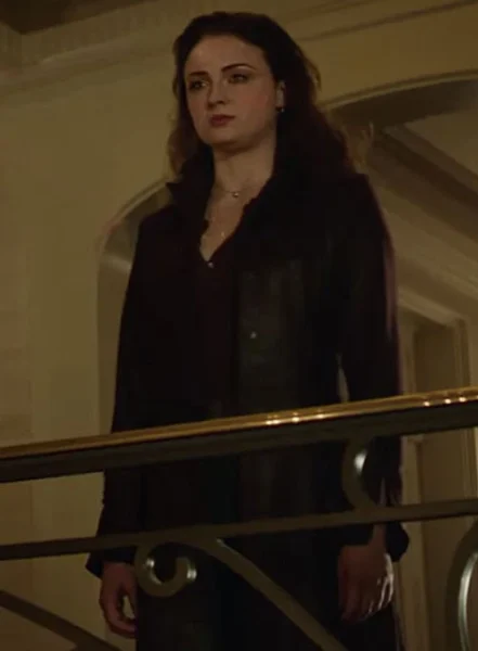 SOPHIE TURNER DARK PHOENIX LEATHER LONG COAT