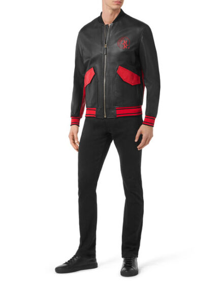 BILLIONAIRE LEATHER BOMBER DOUBLE B - Image 3