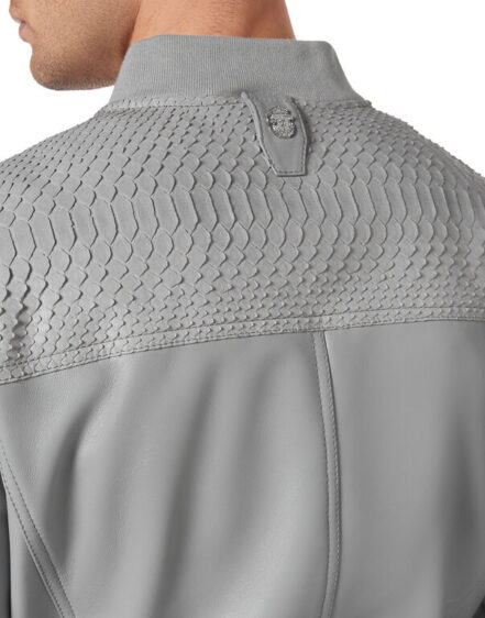 BILLIONAIRE PYTHON LEATHER BOMBER - Image 5