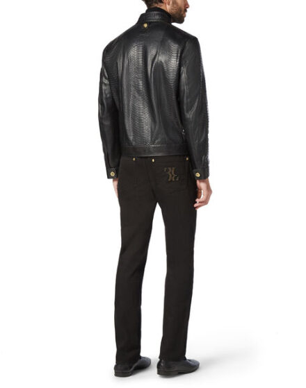 BILLIONAIRE PYTHON LEATHER JACKET LUXURY