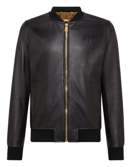 BILLIONAIRE LEATHER BOMBER MEMBERS ONLY