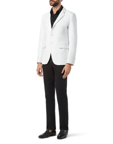 BILLIONAIRE LEATHER BLAZER PAISLEY