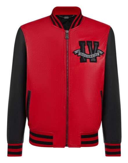 BILLIONAIRE LEATHER BOMBER MEMBERS ONLY