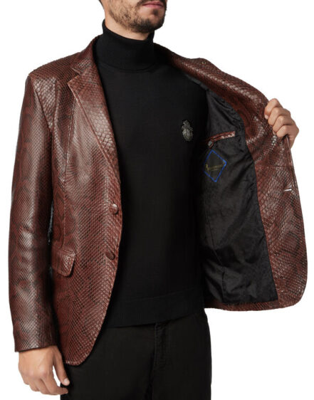 BILLIONAIRE LEATHER BLAZER LUXURY - Image 5