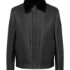 BILLIONAIRE LEATHER BLOUSON WITH FUR COLLAR CREST