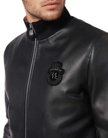 BILLIONAIRE HIGH Collar LEATHER BOMBER