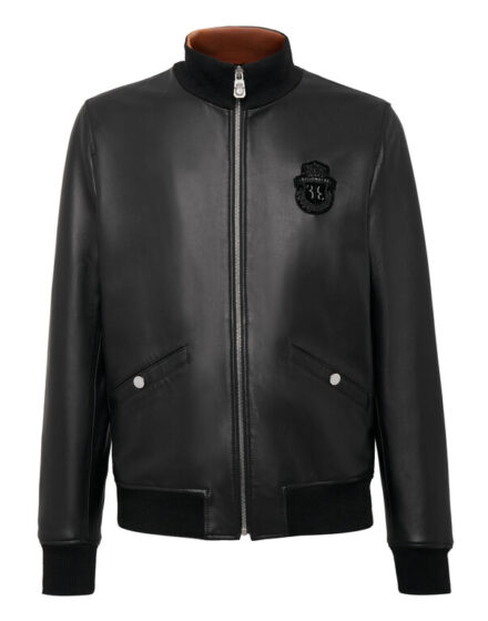 BILLIONAIRE HIGH Collar LEATHER BOMBER