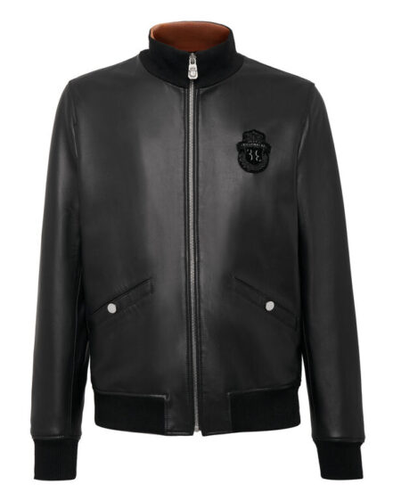 BILLIONAIRE HIGH Collar LEATHER BOMBER