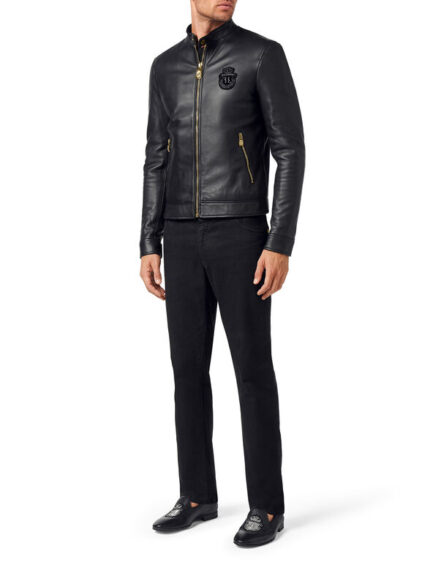 BILLIONAIRE LEATHER MOTO JACKET - Image 3