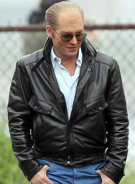 JOHNNY DEPP BLACK MASS LEATHER JACKET