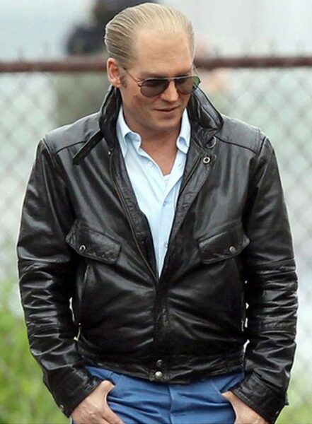 JOHNNY DEPP BLACK MASS LEATHER JACKET