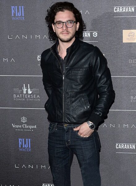 KIT HARINGTON BATTERSEA ANNUAL PARTY LEATHER JACKET