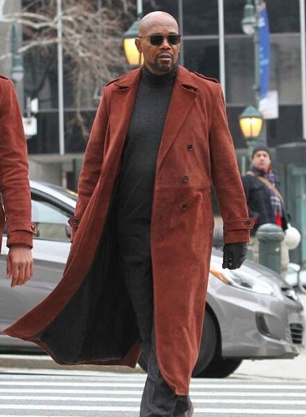 SAMUEL L JACKSON SHAFT LEATHER LONG COAT