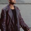 WILL SMITH I ROBOT LEATHER TRENCH COAT